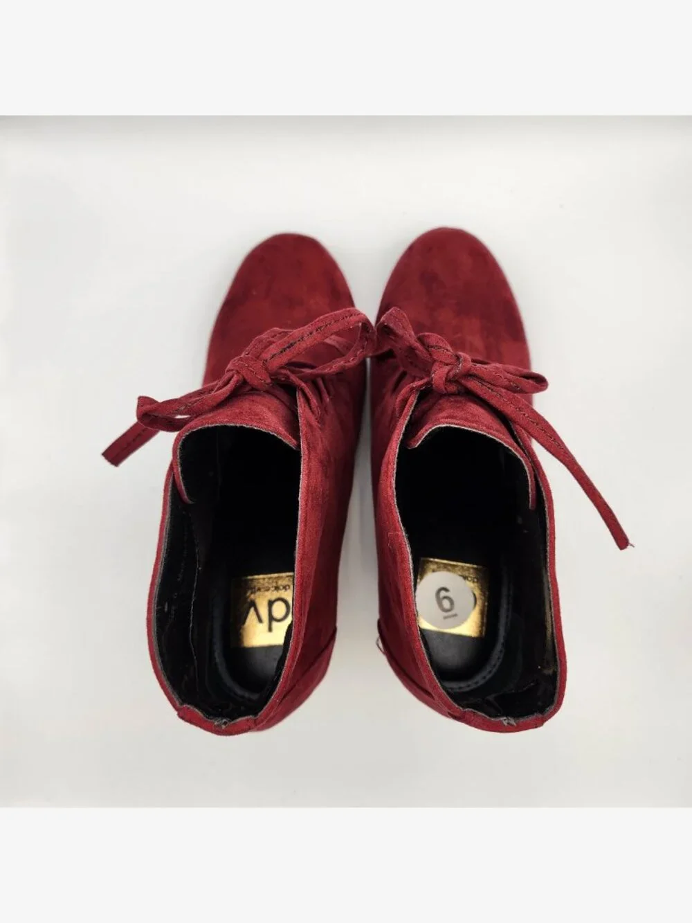 Y2K Maroon Velvet Wedge Booties | Women's 6